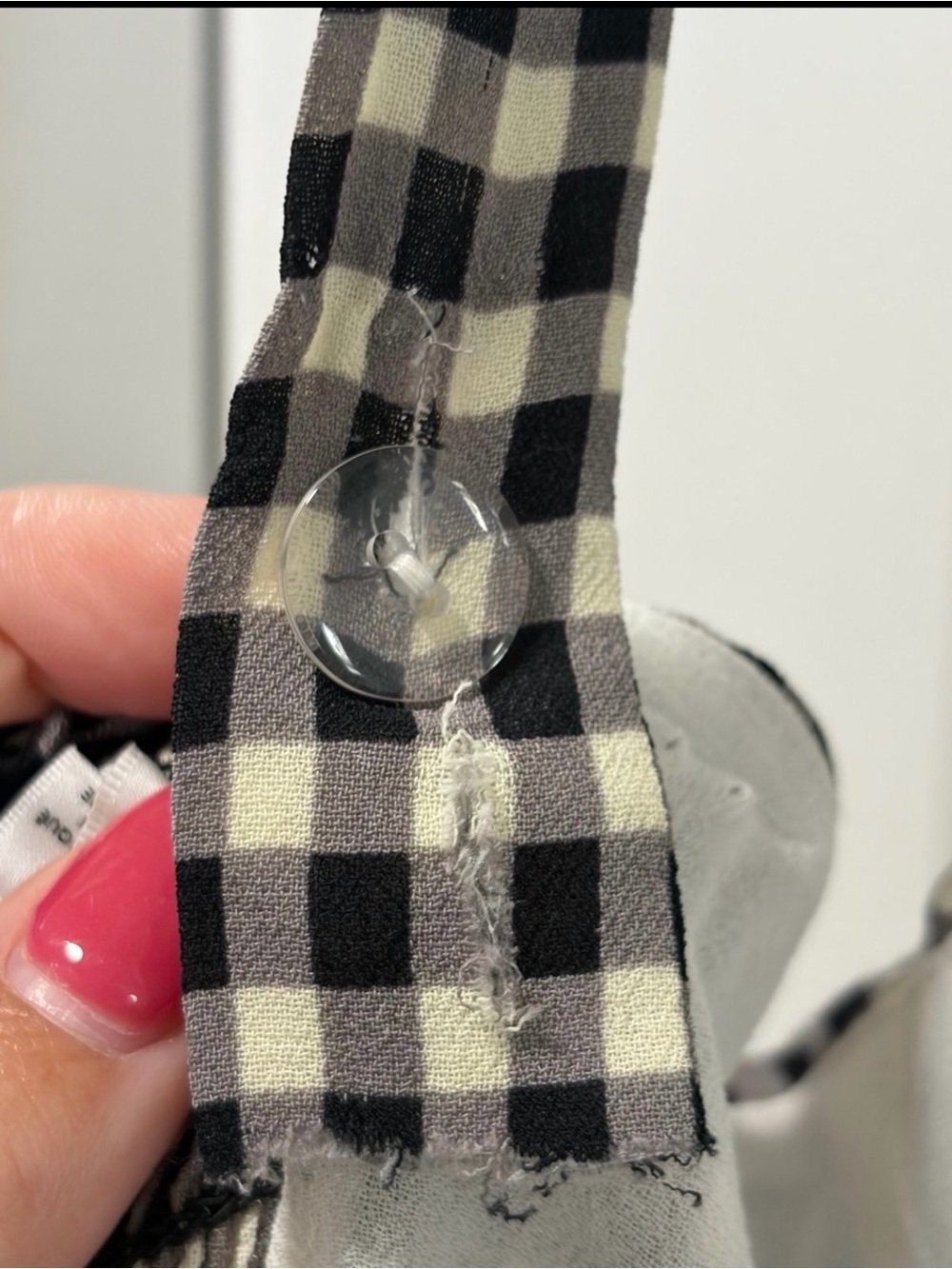 Reformation Tai Gingham Mini Dress size 12 Black Cream Gold Heart Buttons‎ - Picture 7 of 11